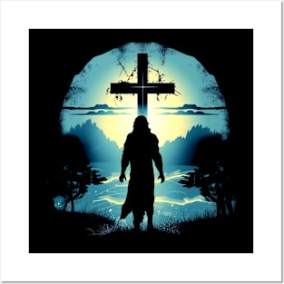 Jesus and the cross Posters and Art